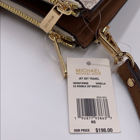 MICHAEL KORS LG DOUBLE ZIP WRISTLET Vanilla - Picture 12 of 16